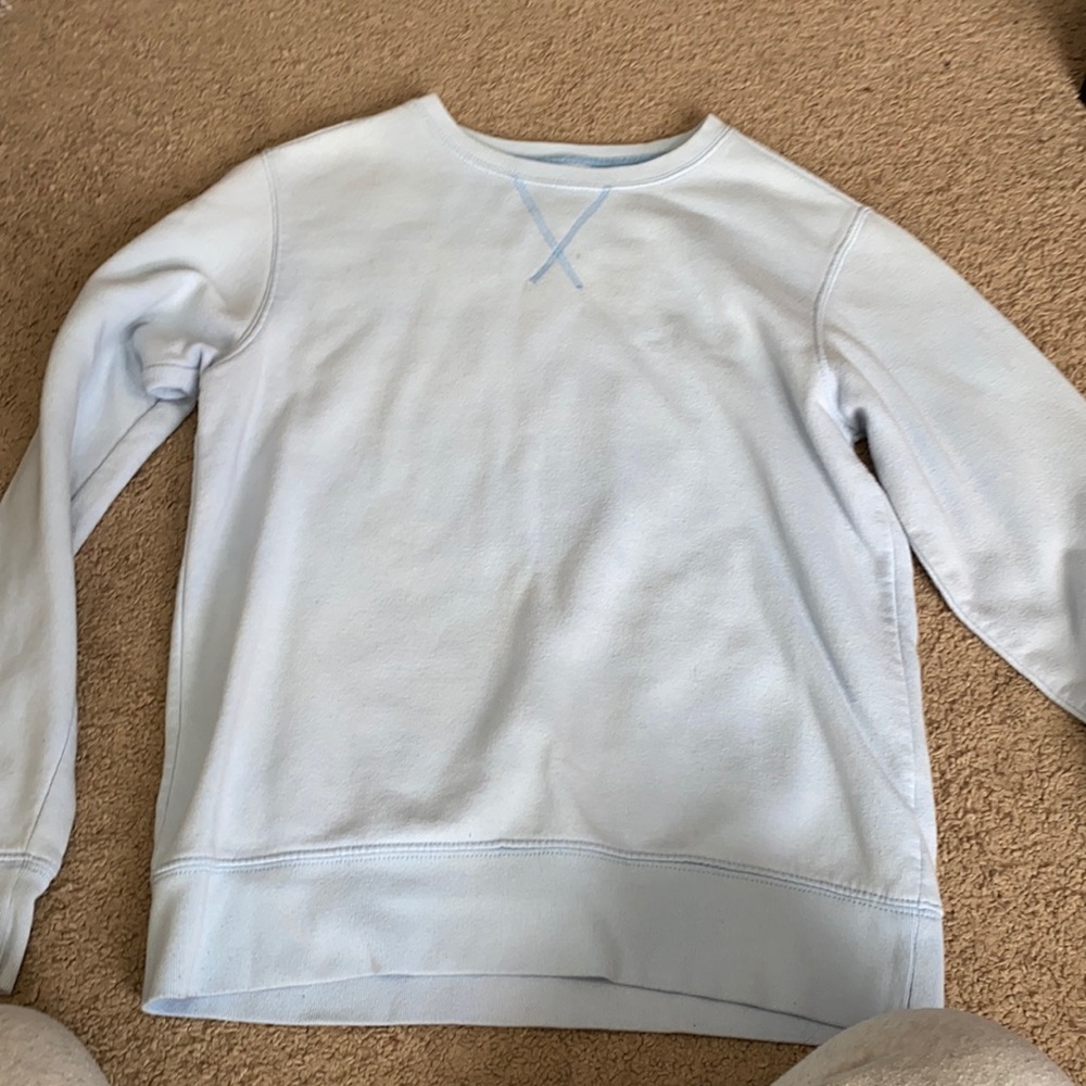 blue sweatshirt